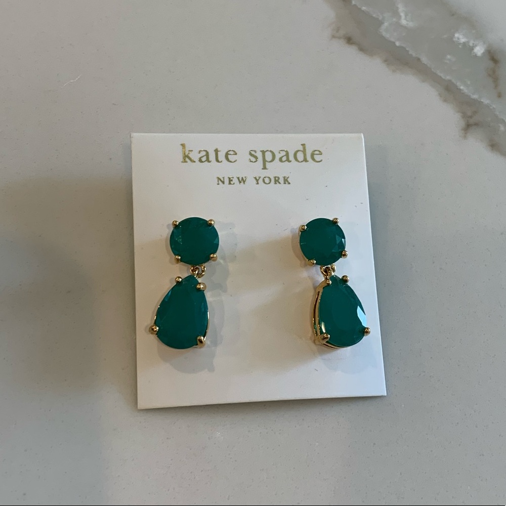 NWT kate spade green stone earrings